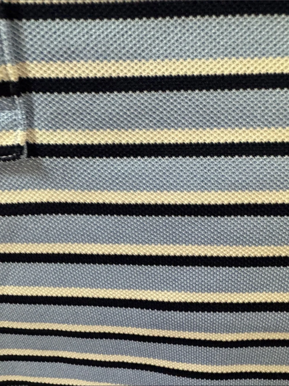 Polo by Ralph Lauren Light Blue Navy & White Striped Polo with Yellow Pony